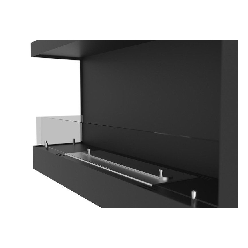 InFire - Stūra BIO Kamīns 45x90 cm 3kW melna