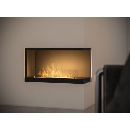 InFire - Stūra BIO kamīns 80x45 cm 3,5kW melns