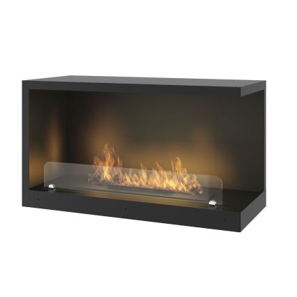 InFire - Stūra BIO kamīns 80x45 cm 3,5kW melns