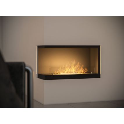 InFire - Stūra BIO kamīns 80x45 cm 3kW melns