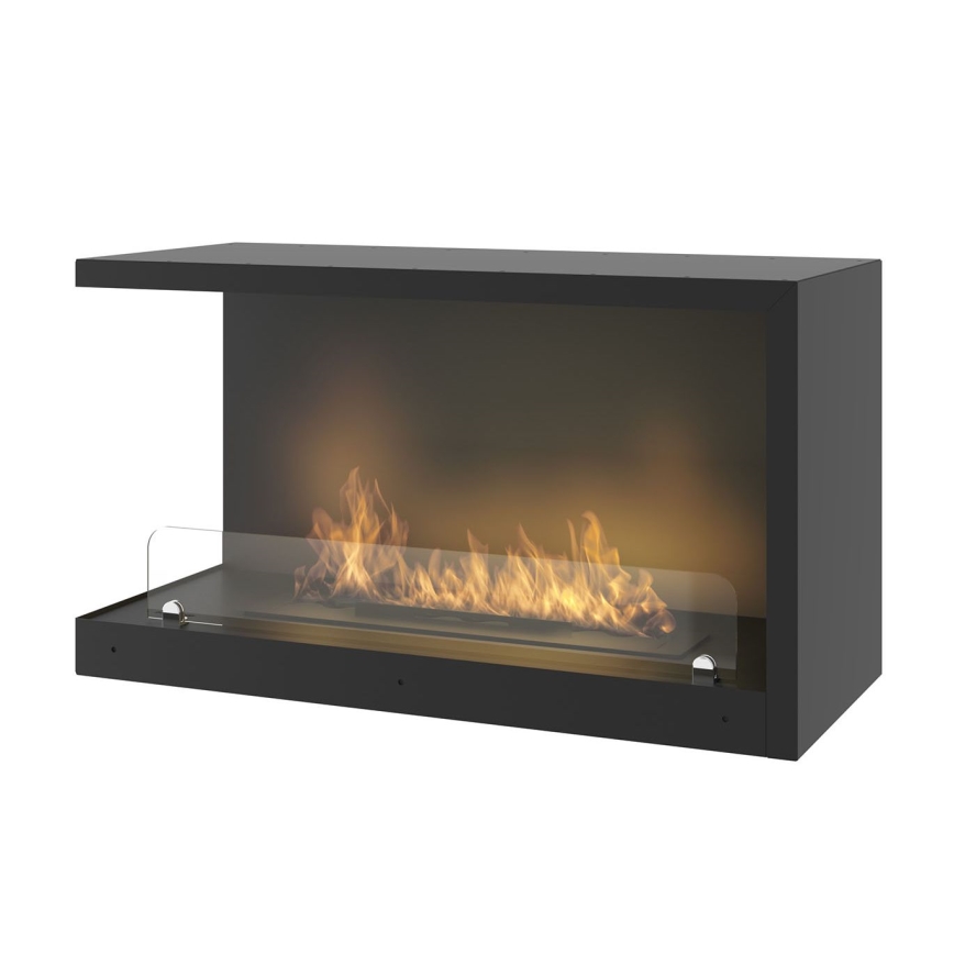 InFire - Stūra BIO kamīns 80x45 cm 3kW melns