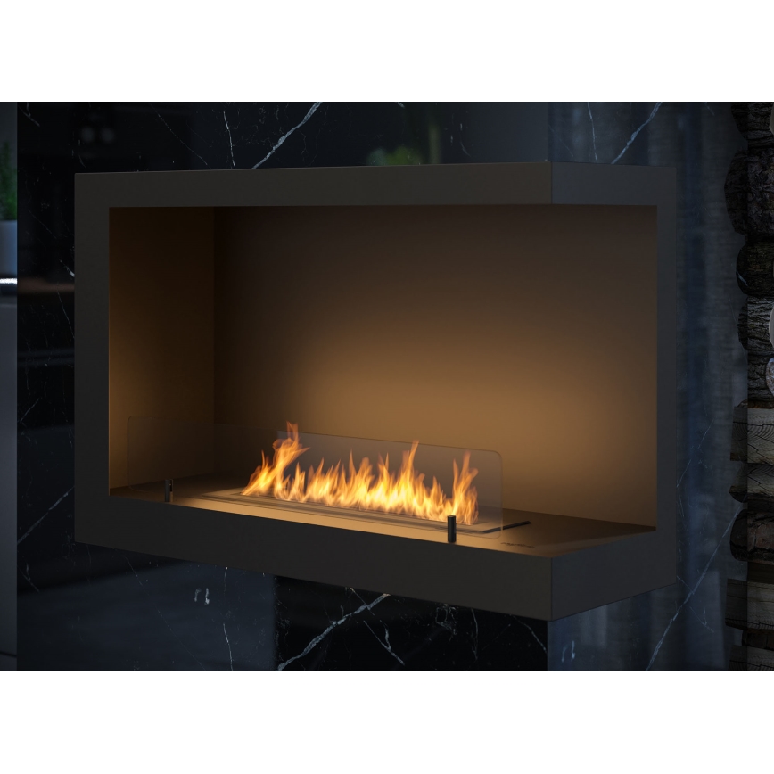 InFire - Stūra BIO kamīns 84x54 cm 3kW melns