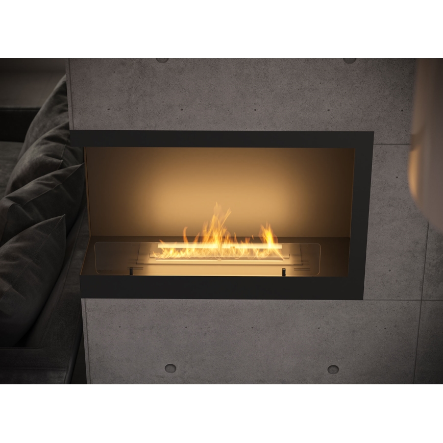 InFire - Stūra BIO kamīns  84x54 cm 3kW melns