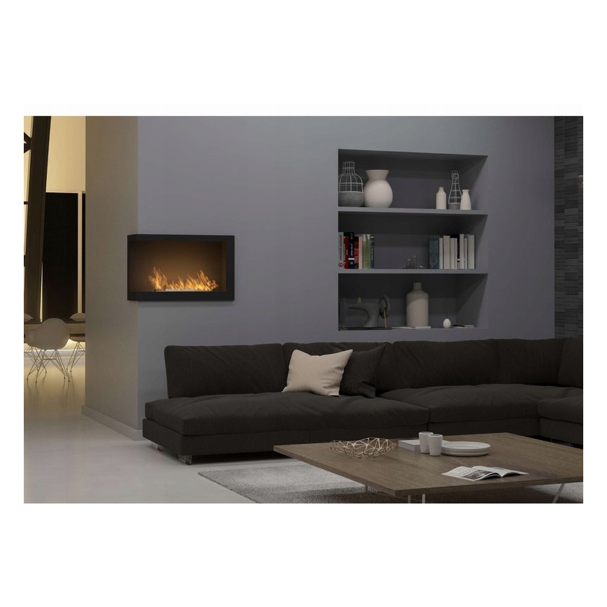 InFire - Stūra BIO kamīns  84x54 cm 3kW melns