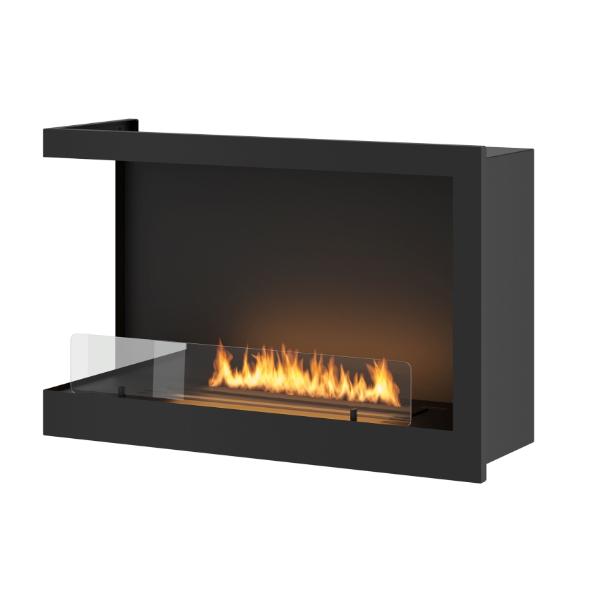 InFire - Stūra BIO kamīns  84x54 cm 3kW melns