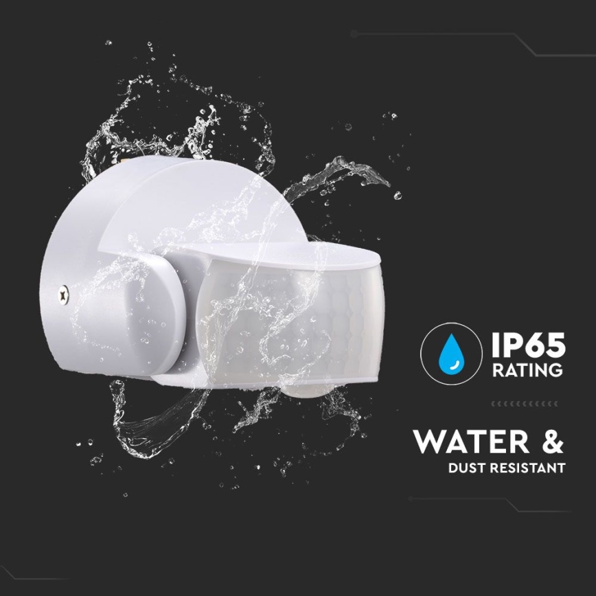 Infrasarkanais āra kustību sensors 180/360° 600W/230V IP65 balta