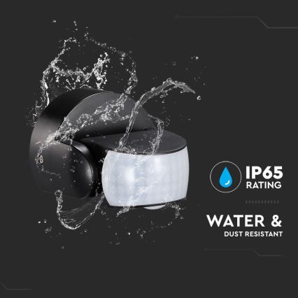Infrasarkanais āra kustību sensors 180/360° 600W/230V IP65 melna