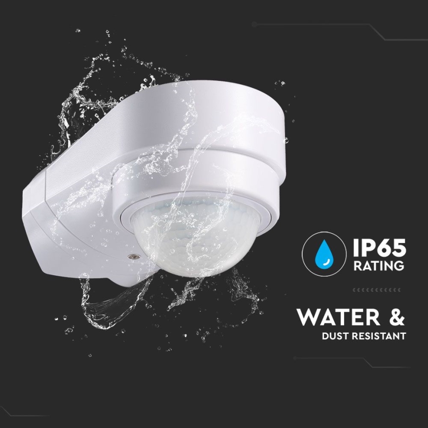 Infrasarkanais āra kustību sensors 240° 600W/230V IP65 balta