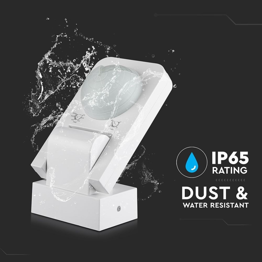 Infrasarkanais āra kustību sensors 360° 1000W/230V IP65 balta