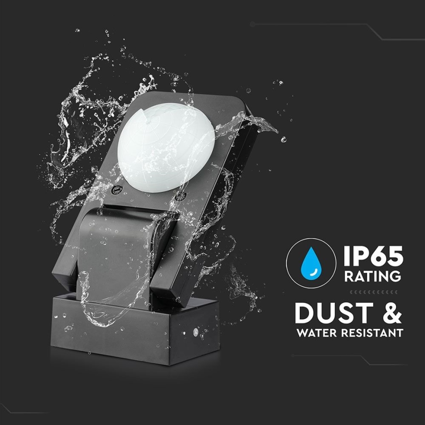Infrasarkanais āra kustību sensors 360° 1000W/230V IP65 melna