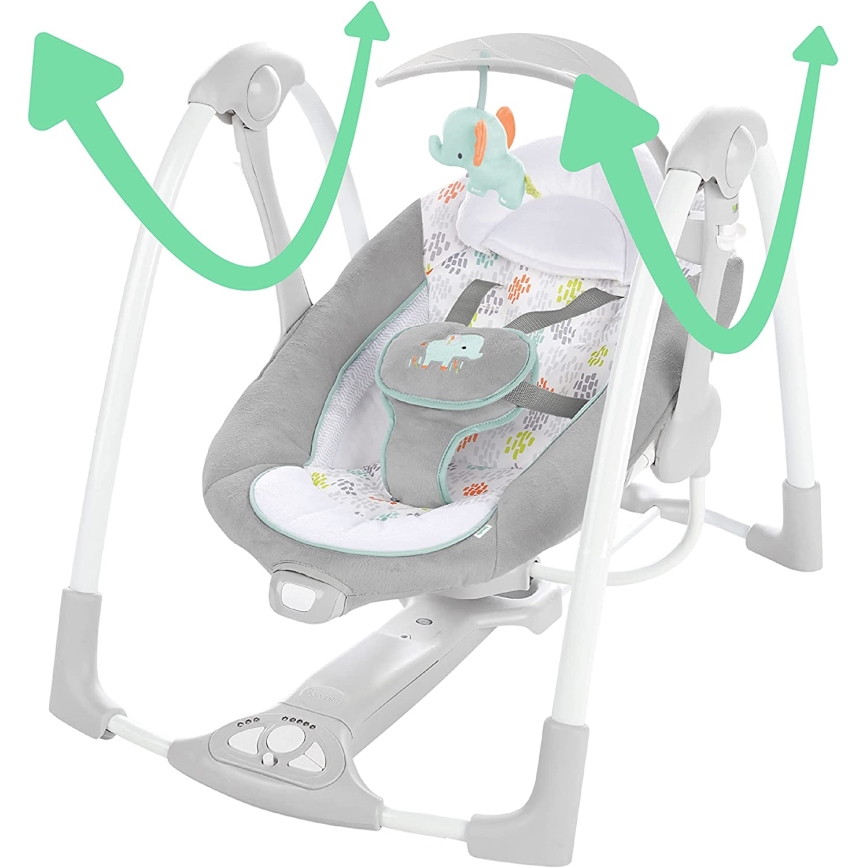 Ingenuity - Bērnu kūstīgas šūpoles ar mūziku 2in1 WIMBERLY 4xD + 1xC