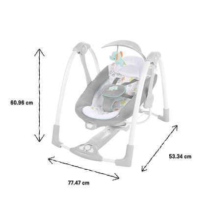 Ingenuity - Bērnu kūstīgas šūpoles ar mūziku 2in1 WIMBERLY 4xD + 1xC