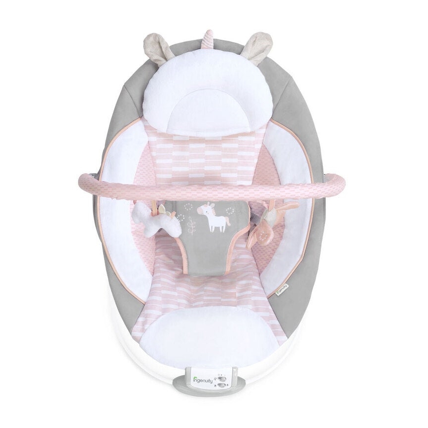 Ingenuity - Bērnu kustīgs guļamkrēsls ar mūziku FLORA THE UNICORN 3xC