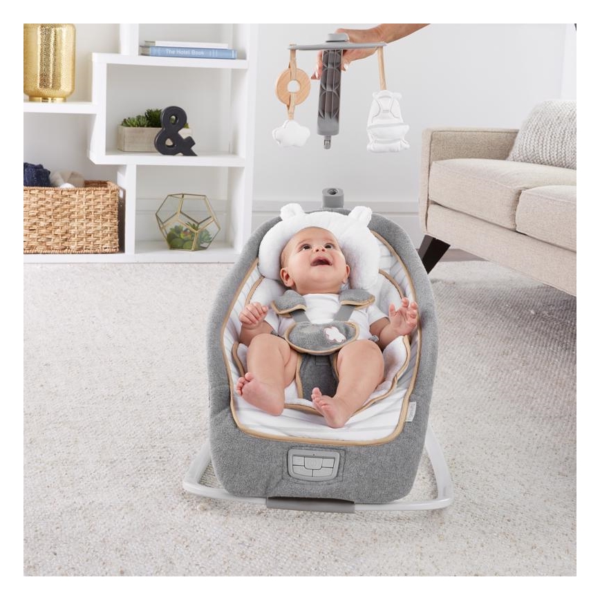Ingenuity - Bērnu kustīgs šūpuļkrēsls ar mūziku  BOUTIQUE 3xLR14