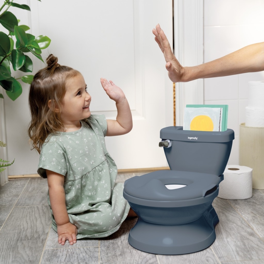 Ingenuity - Bērnu podiņš ar skaņu MY SIZE zils 2xAAA