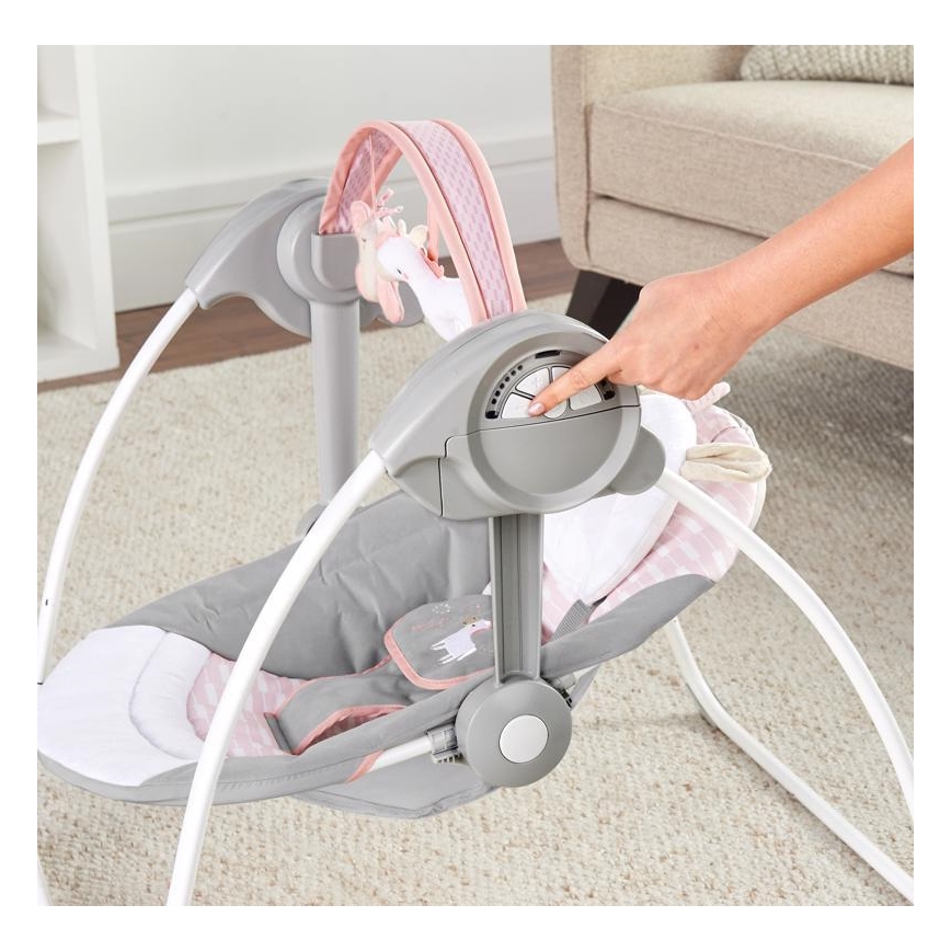 Ingenuity - Bērnu šūpoles ar mūziku FLORA THE UNICORN 4xLR14