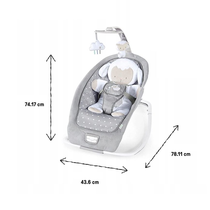 Ingenuity - Bērnu šūpuļkrēsls ar mūziku CUDDLE LAMB