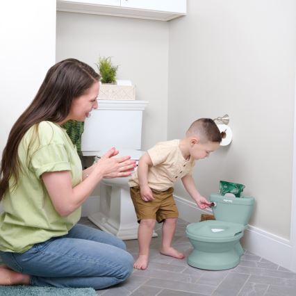 Ingenuity - Bērnu tualete ar skaņu MY SIZE zaļa 2xAAA