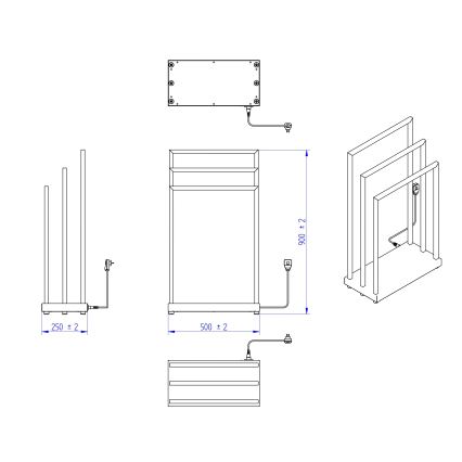 Instal Projekt - Elektriskais žāvētājs MOBE 105W 90x50 cm balts