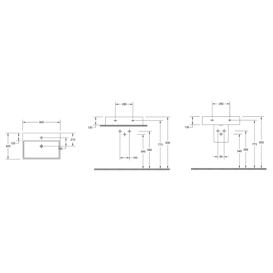 Isvea - Uz virsmas uzstādāma izlietne PURITY 60x42 cm keramika/balta