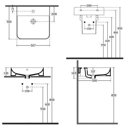 Isvea - Uz virsmas uzstādāma/piekaramā izlietne SOTT AQUA 50x50 cm keramika/balta