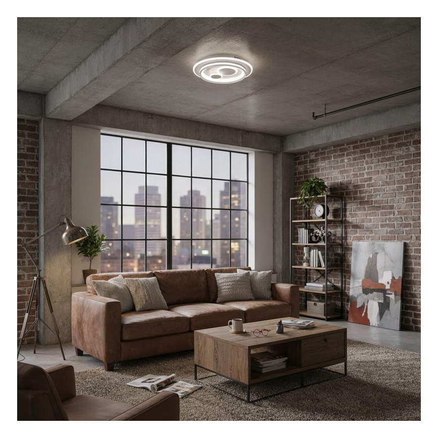 ITALUX - PARCO LED aptumšojams griestu gaismeklis LED/55W/230V 3000-6500K, diametrs 50 cm, balts + tālvadība