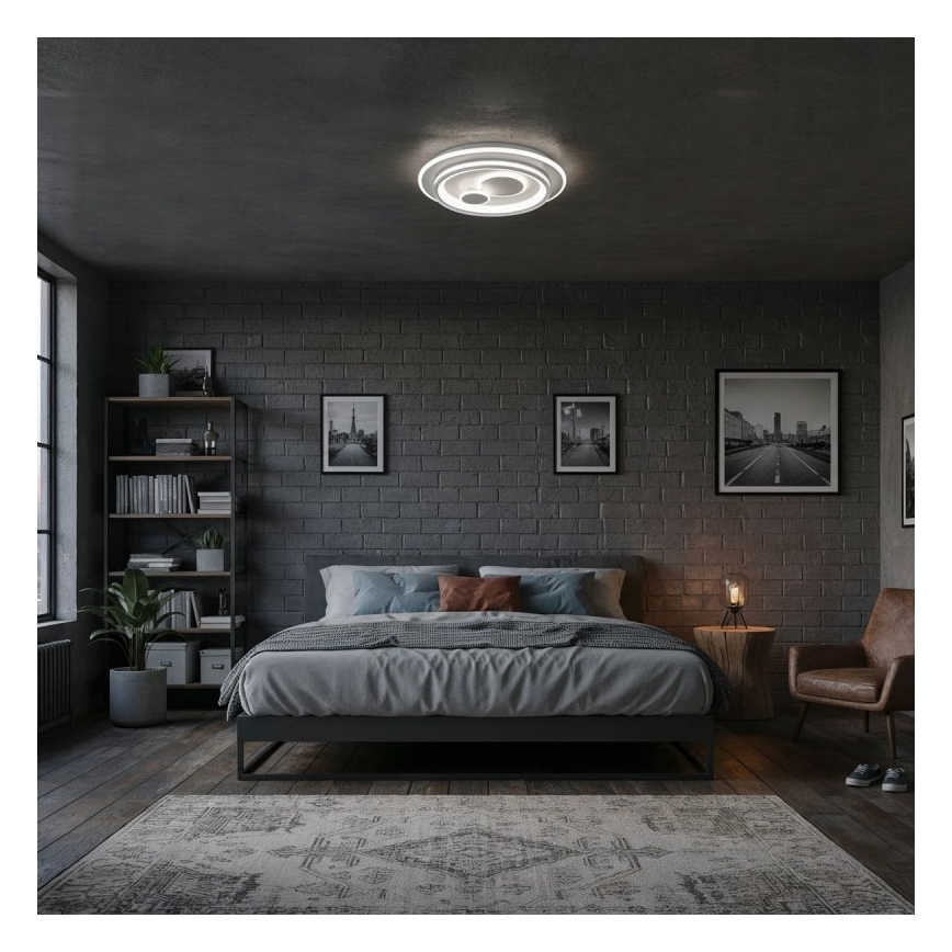 ITALUX - PARCO LED aptumšojams griestu gaismeklis LED/55W/230V 3000-6500K, diametrs 50 cm, balts + tālvadība
