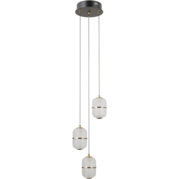 ITALUX - LED lustra uz troses ALANI 3xLED/5W/230V 3000K melna/zelta