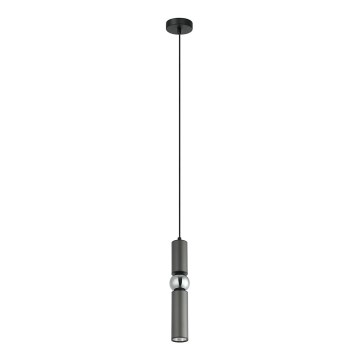ITALUX - Lustra ar auklu ISIDORA 1xGU10/25W/230V antracīta/spīdīgi hromēts