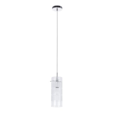 ITALUX - Lustra ar auklu MAX 1xE27/60W/230V spīdīgi hromēts/caurspīdīga