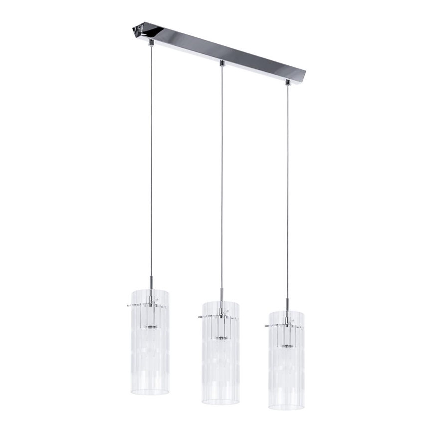 ITALUX - Lustra ar auklu MAX 3xE27/60W/230V spīdīgi hromēts/caurspīdīga