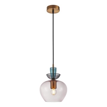 ITALUX - lustra uz troses FANDA 1xE27/40W/230V zeltaina/dūmakaini pelēka