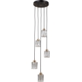 ITALUX - Lustra uz troses TORNO 5xE14/40W/230V melna/zelta