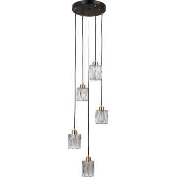 ITALUX - Lustra uz troses TORNO 5xE14/40W/230V melna/zelta