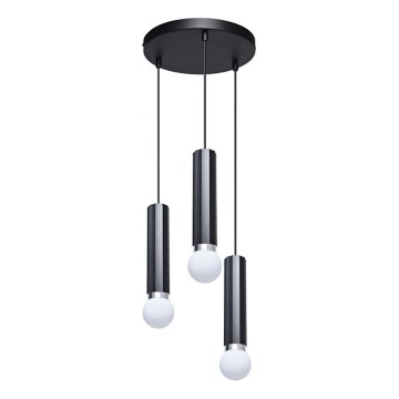 ITALUX - MACERA pakarināma lustra uz kabeļa 3xE27/40W/230V melna