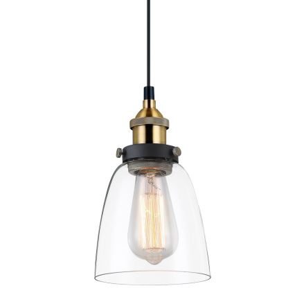 ITALUX - Lustra ar auklu FRANCIS 1xE27/40W/230V melna/zelta
