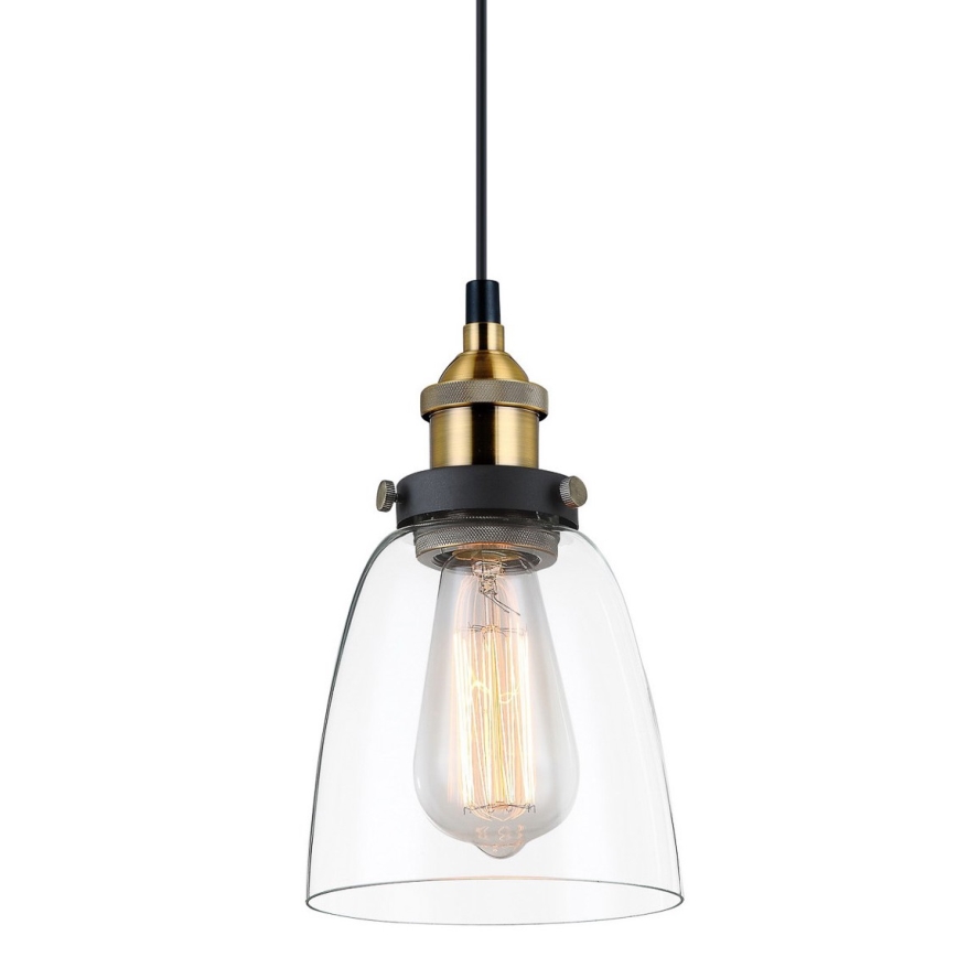 ITALUX - Lustra ar auklu FRANCIS 1xE27/40W/230V melna/zelta
