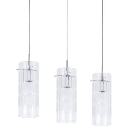 ITALUX - Lustra ar auklu MAX 3xE27/60W/230V spīdīgi hromēts/caurspīdīga