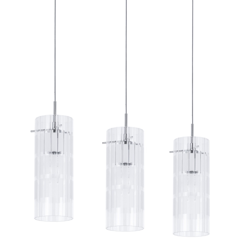 ITALUX - Lustra ar auklu MAX 3xE27/60W/230V spīdīgi hromēts/caurspīdīga