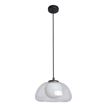 ITALUX - Pakaramā lampa uz troses AINALE 1xG9/7W/230V melna/caurspīdīga