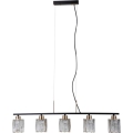 ITALUX - Pakaramā lustra SIMONA ar vadu 5xE14/40W/230V melna/zelta