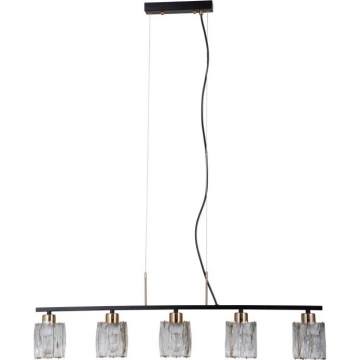 ITALUX - Pakaramā lustra SIMONA ar vadu 5xE14/40W/230V melna/zelta