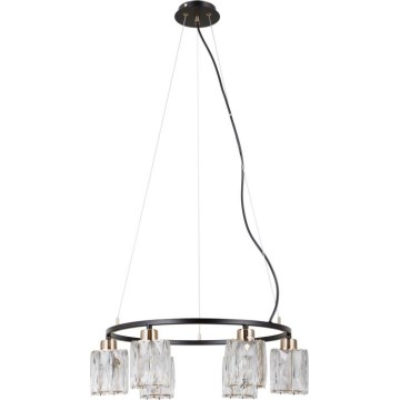 ITALUX - Pakaramā lustra uz vada SIMONA 6xE14/40W/230V melna/zelta
