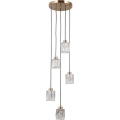 ITALUX - Piekaramā lampa ar kabeli TORNO 5xE14/40W/230V zeltaina