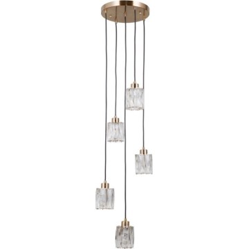 ITALUX - Piekaramā lampa ar kabeli TORNO 5xE14/40W/230V zeltaina