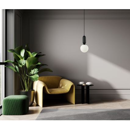 ITALUX - Lustra ar auklu ALDEVA 1xE27/40W/230V melna