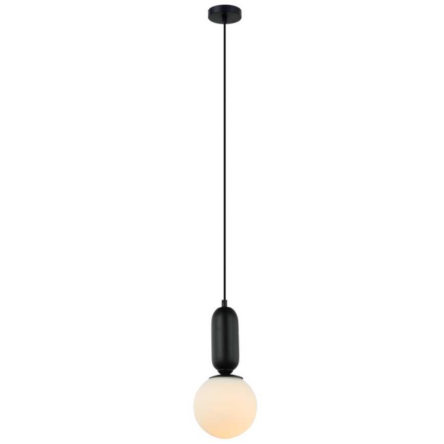 ITALUX - Lustra ar auklu ALDEVA 1xE27/40W/230V melna