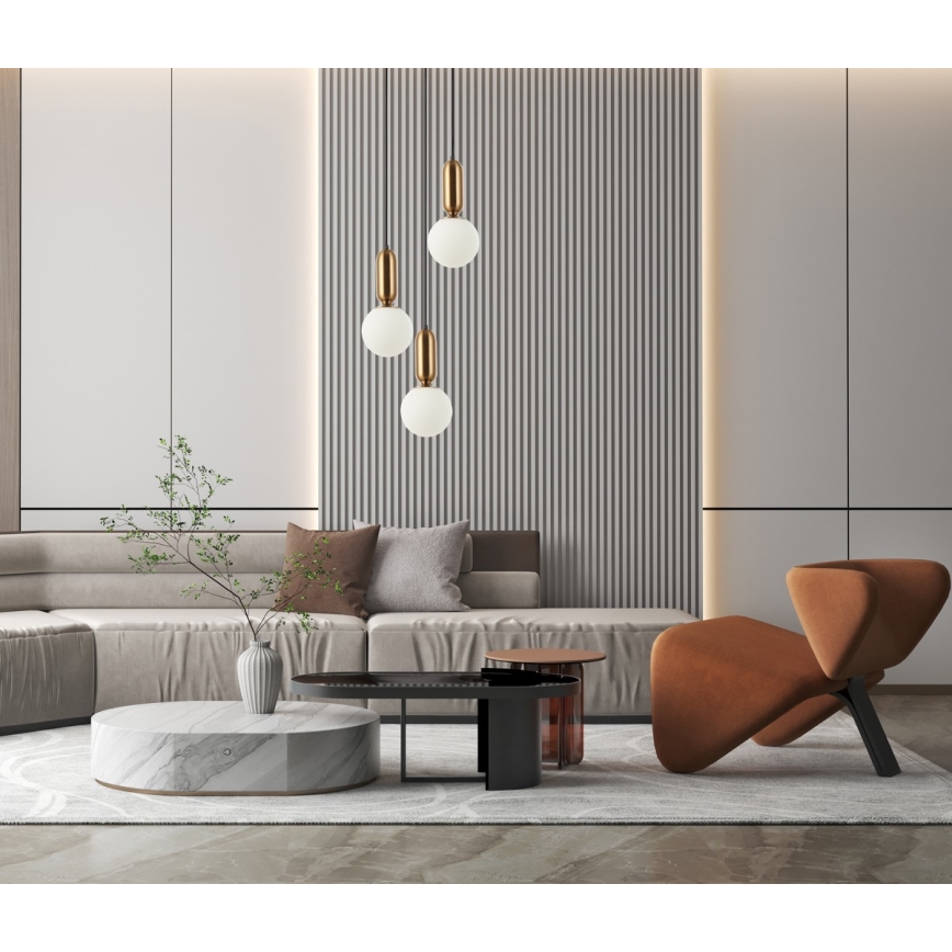 ITALUX - Lustra ar auklu ALDEVA 3xE27/40W/230V melna/bronza