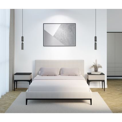 ITALUX - Lustra ar auklu ISIDORA 1xGU10/25W/230V antracīta/spīdīgi hromēts