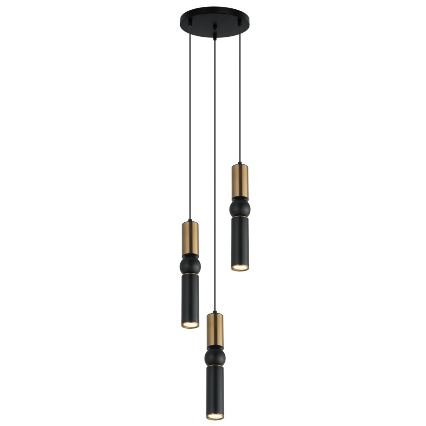 ITALUX - Lustra ar auklu ISIDORA 3xGU10/25W/230V melna/bronza